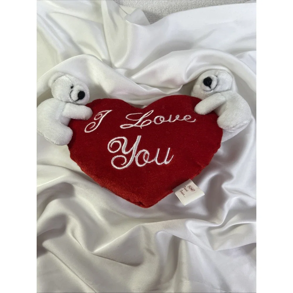 Vinatge Flomo Friends Forever Plush Heart Polar Bears‎ I Love You Nostalgic